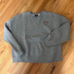 Jordan Gray Crewneck Sweatshirt with Maroon Logo size L